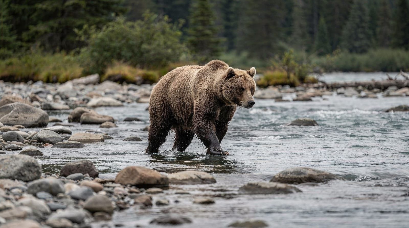 Grizzly bear watching near Campbell River, Vancouver Island